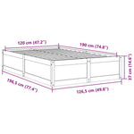 Bed Frame without Mattress Wax Brown 120x190 cm Small Double Solid Wood Pine - Bargainia.com - 