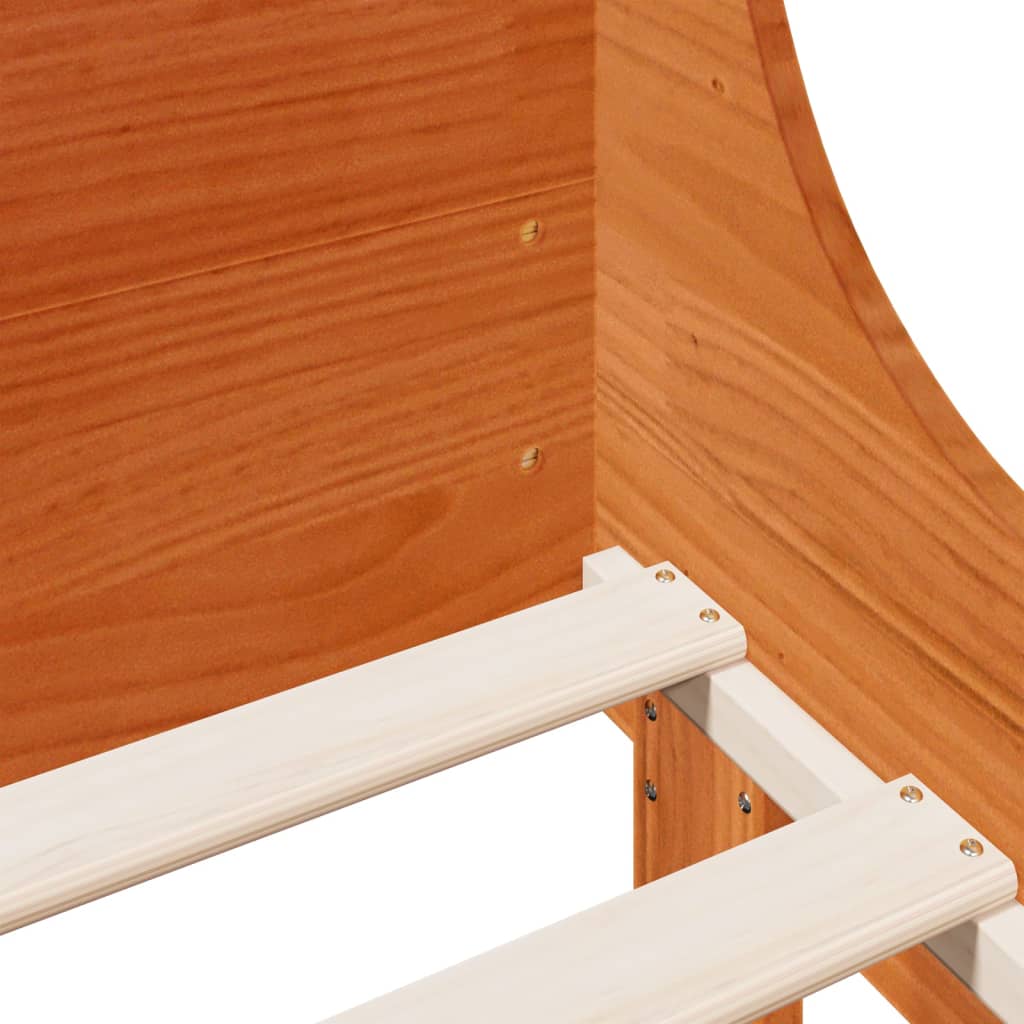 Bed Frame without Mattress Wax Brown 120x190 cm Small Double Solid Wood Pine - Bargainia.com - 