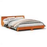 Bed Frame without Mattress Wax Brown 120x190 cm Small Double Solid Wood Pine - Bargainia.com - 