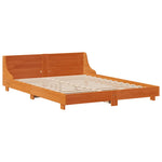Bed Frame without Mattress Wax Brown 120x190 cm Small Double Solid Wood Pine - Bargainia.com - 