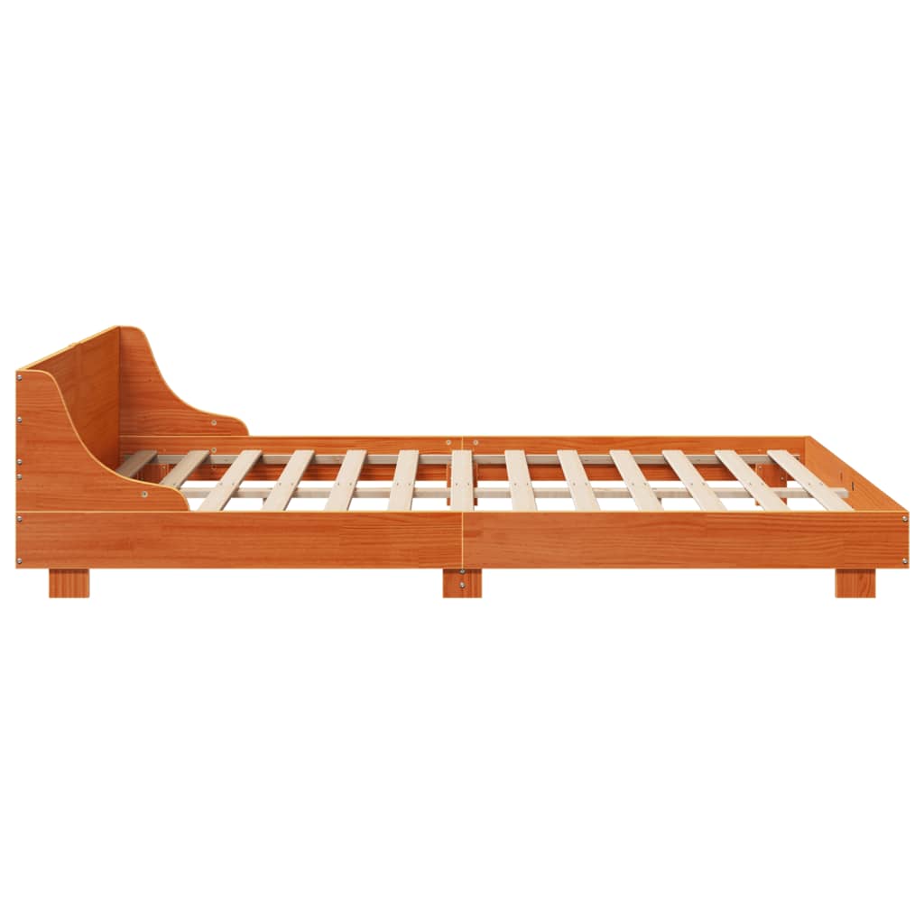 Bed Frame without Mattress Wax Brown 120x190 cm Small Double Solid Wood Pine - Bargainia.com - 
