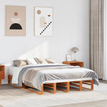 Bed Frame without Mattress Wax Brown 120x190 cm Small Double Solid Wood Pine - Bargainia.com - 