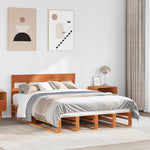 Bed Frame without Mattress Wax Brown 120x190 cm Small Double Solid Wood Pine - Bargainia.com - 