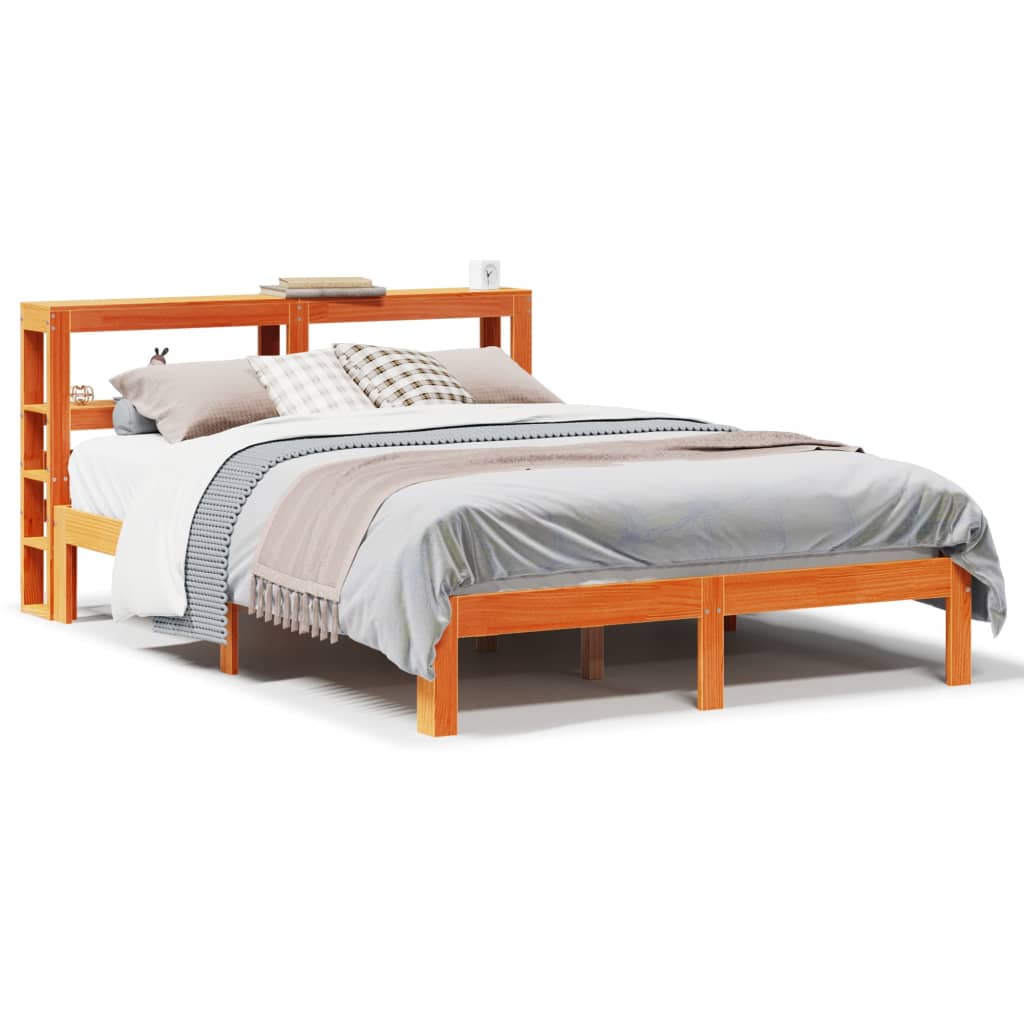 Bed Frame without Mattress Wax Brown 120x190 cm Small Double Solid Wood Pine - Bargainia.com - 