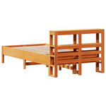 Bed Frame without Mattress Wax Brown 120x190 cm Small Double Solid Wood Pine - Bargainia.com - 