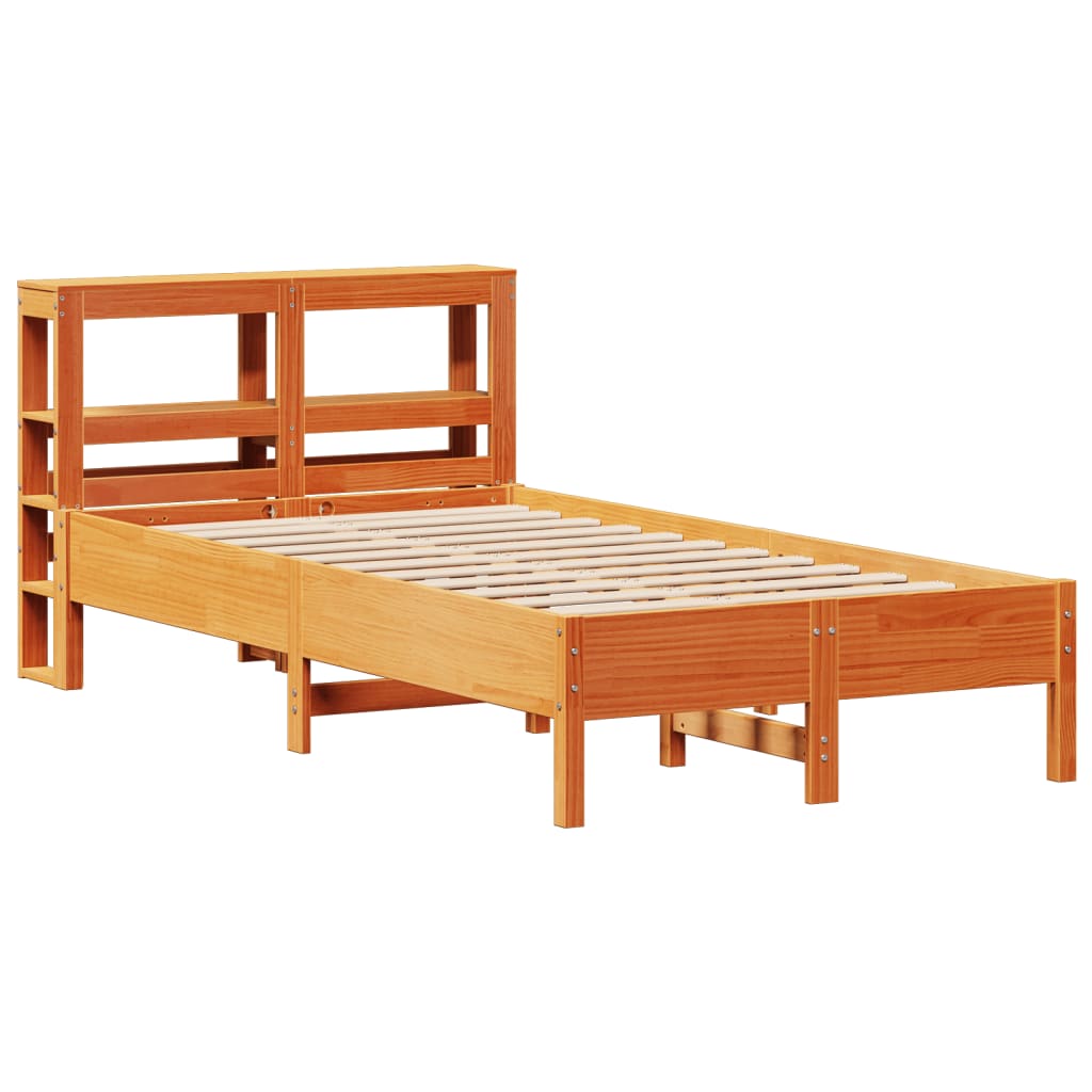 Bed Frame without Mattress Wax Brown 120x190 cm Small Double Solid Wood Pine - Bargainia.com - 