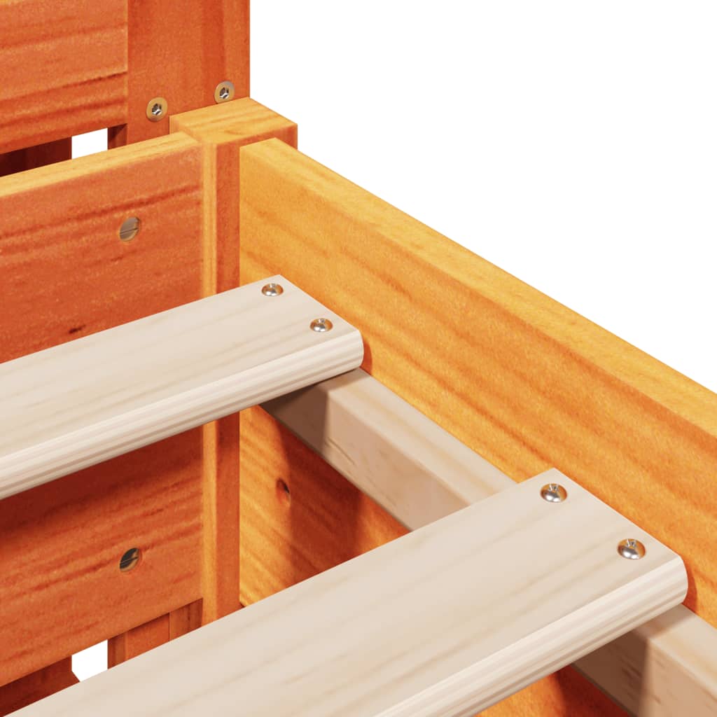 Bed Frame without Mattress Wax Brown 120x190 cm Small Double Solid Wood Pine - Bargainia.com - 