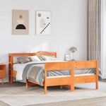 Bed Frame without Mattress Wax Brown 120x190 cm Small Double Solid Wood Pine - Bargainia.com - 