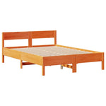 Bed Frame without Mattress Wax Brown 120x190 cm Small Double Solid Wood Pine - Bargainia.com - 