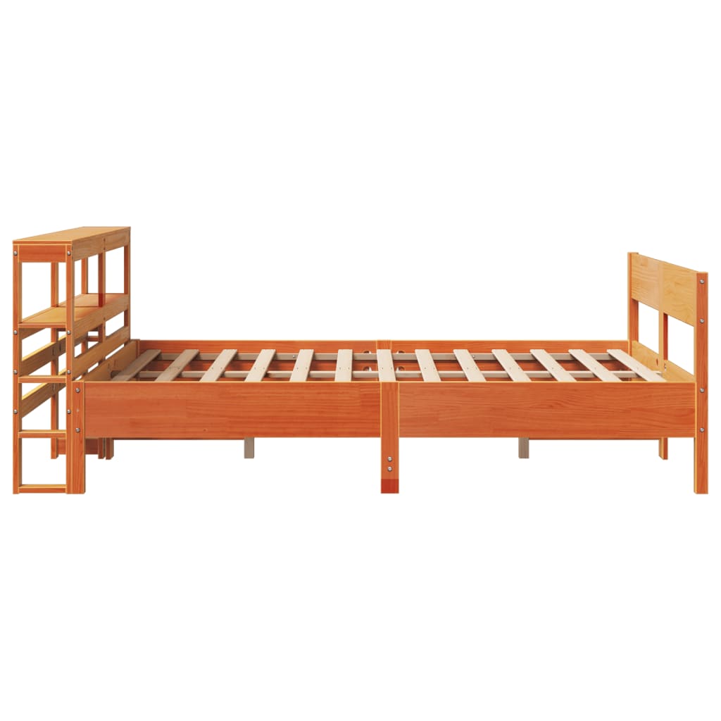 Bed Frame without Mattress Wax Brown 120x190 cm Small Double Solid Wood Pine - Bargainia.com - 