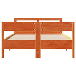 Bed Frame without Mattress Wax Brown 120x190 cm Small Double Solid Wood Pine - Bargainia.com - 