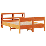 Bed Frame without Mattress Wax Brown 120x190 cm Small Double Solid Wood Pine - Bargainia.com - 