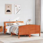 Bed Frame without Mattress Wax Brown 120x190 cm Small Double Solid Wood Pine - Bargainia.com - 