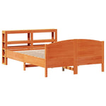 Bed Frame without Mattress Wax Brown 120x190 cm Small Double Solid Wood Pine - Bargainia.com - 