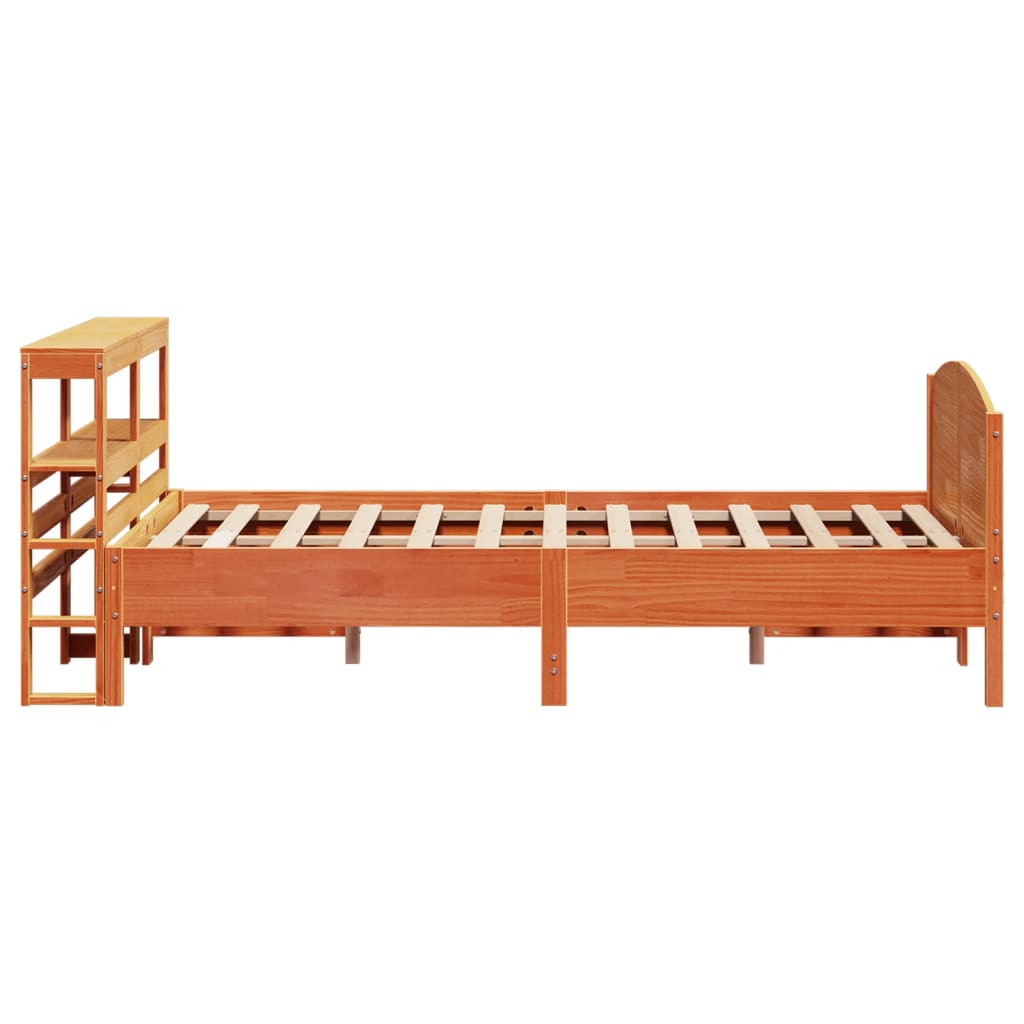 Bed Frame without Mattress Wax Brown 120x190 cm Small Double Solid Wood Pine - Bargainia.com - 