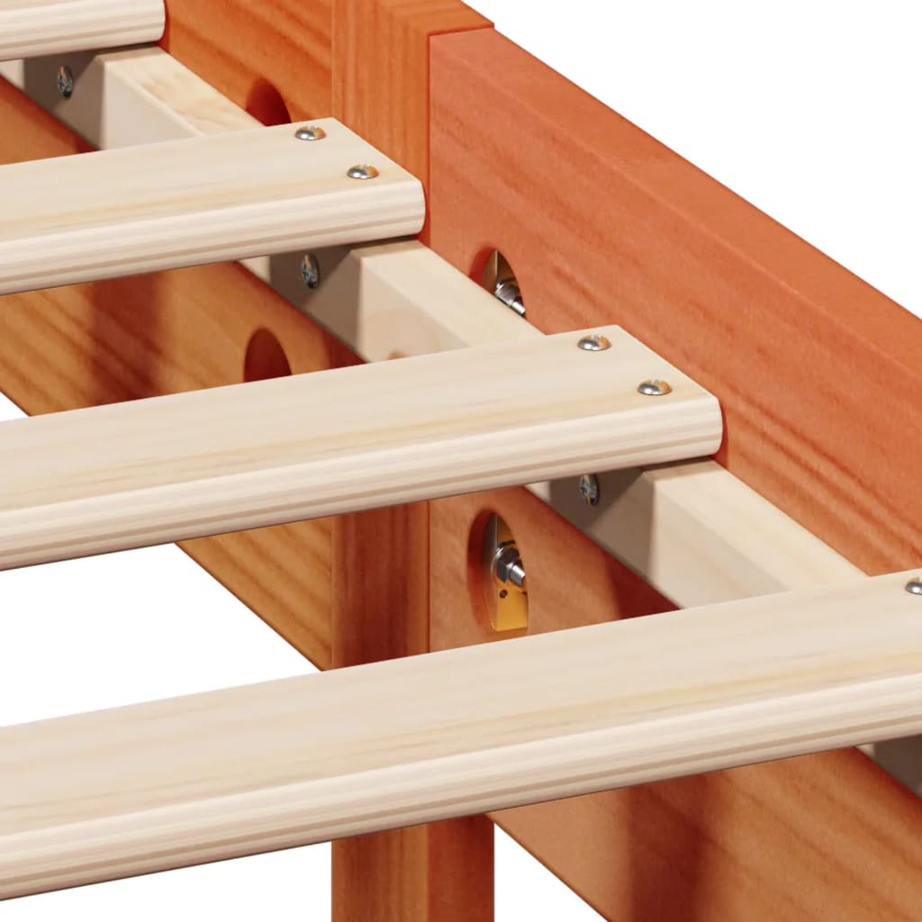 Bed Frame without Mattress Wax Brown 120x190 cm Small Double Solid Wood Pine - Bargainia.com - 