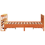 Bed Frame without Mattress Wax Brown 120x190 cm Small Double Solid Wood Pine - Bargainia.com - 