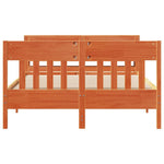 Bed Frame without Mattress Wax Brown 120x190 cm Small Double Solid Wood Pine - Bargainia.com - 