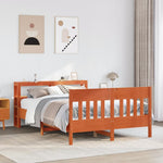 Bed Frame without Mattress Wax Brown 120x190 cm Small Double Solid Wood Pine - Bargainia.com - 