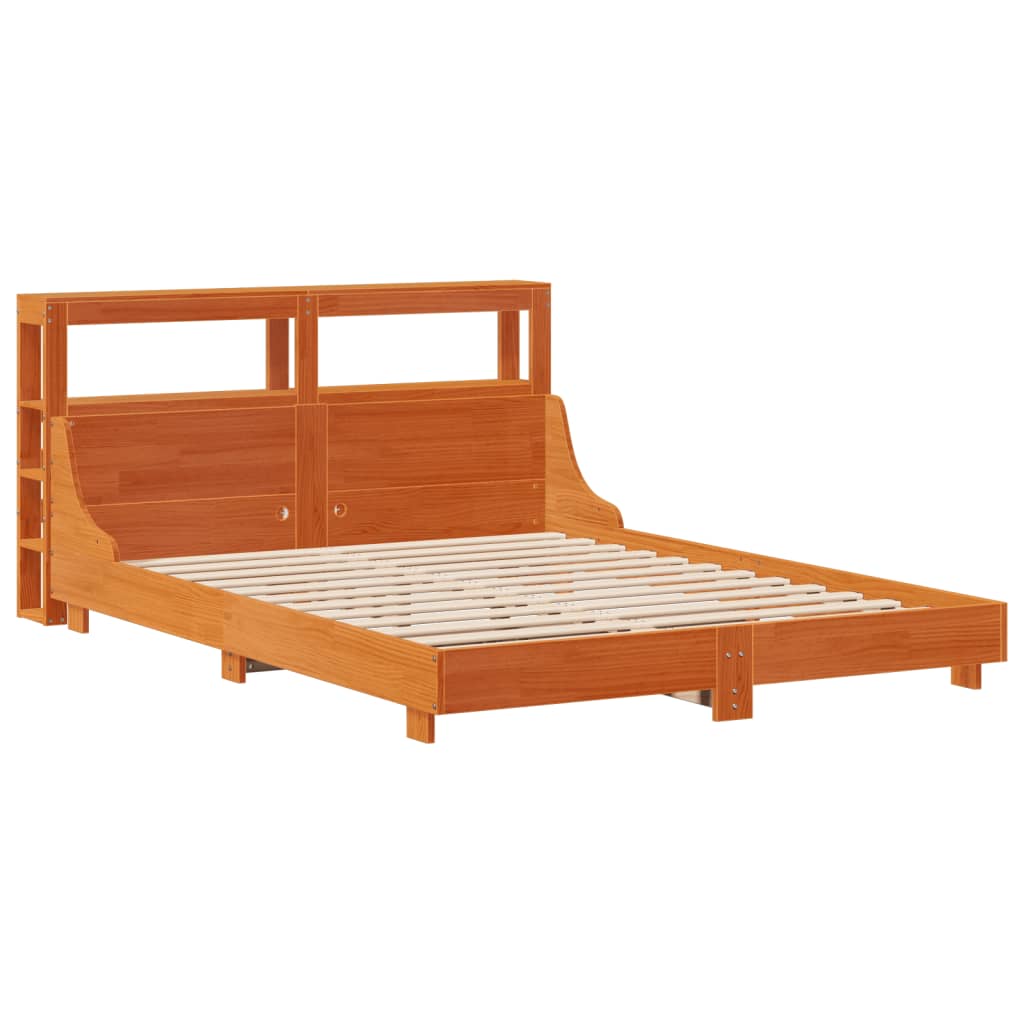 Bed Frame without Mattress Wax Brown 120x190 cm Small Double Solid Wood Pine - Bargainia.com - 
