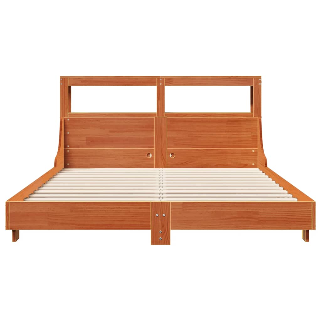 Bed Frame without Mattress Wax Brown 120x190 cm Small Double Solid Wood Pine - Bargainia.com - 