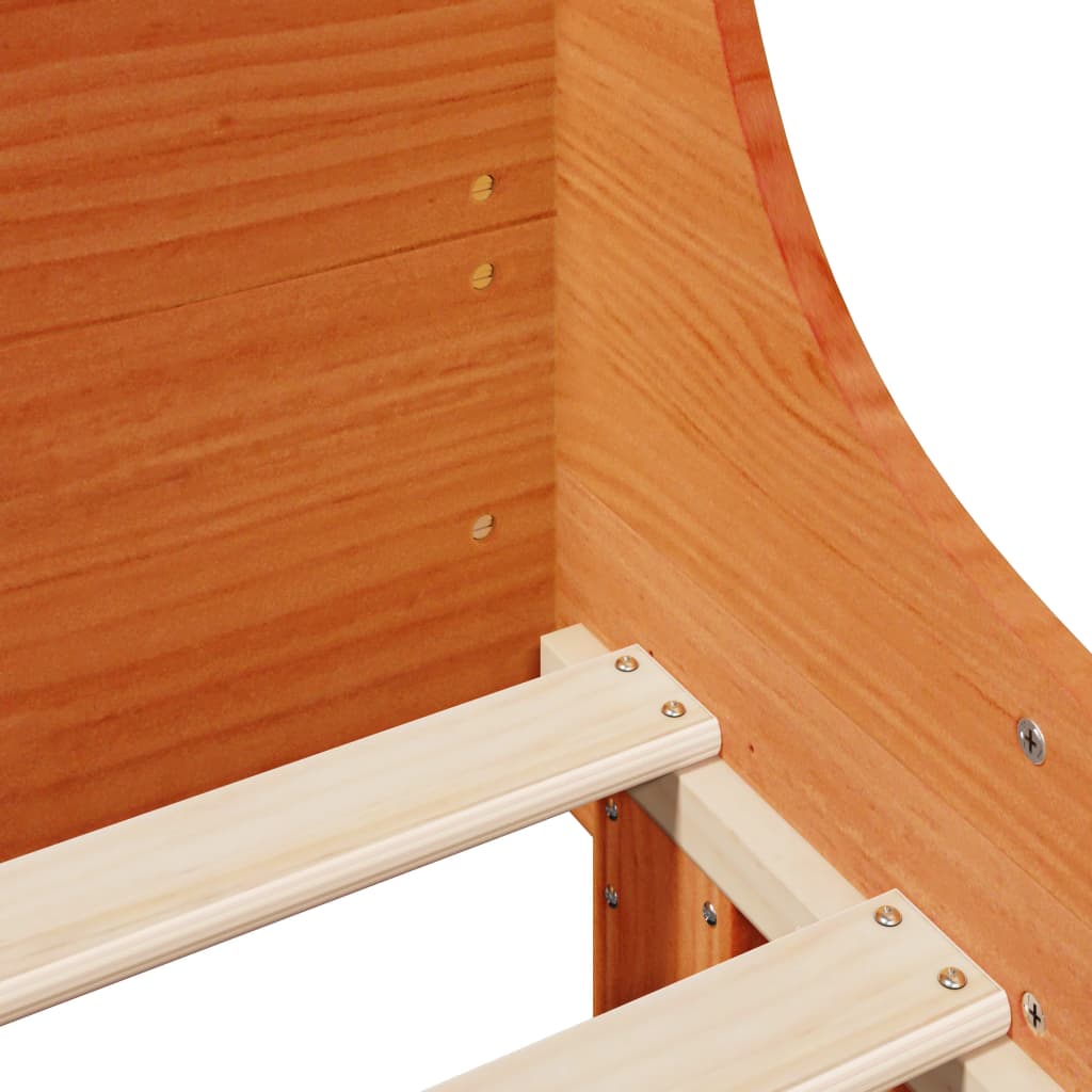 Bed Frame without Mattress Wax Brown 120x190 cm Small Double Solid Wood Pine - Bargainia.com - 