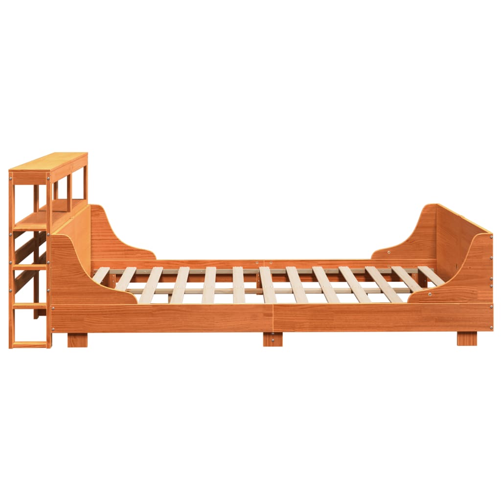 Bed Frame without Mattress Wax Brown 120x190 cm Small Double Solid Wood Pine - Bargainia.com - 