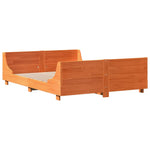 Bed Frame without Mattress Wax Brown 120x190 cm Small Double Solid Wood Pine - Bargainia.com - 