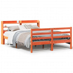 Bed Frame without Mattress Wax Brown 120x190 cm Small Double Solid Wood Pine - Bargainia.com - 