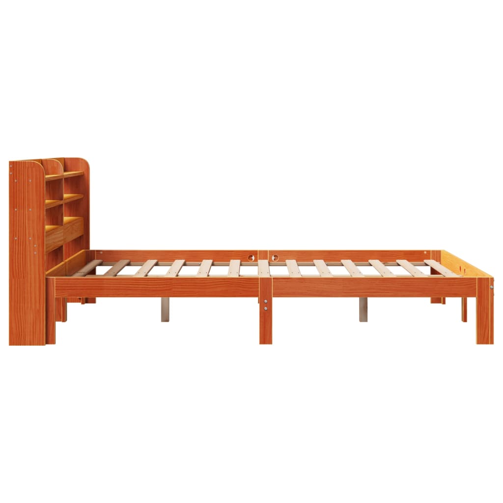 Bed Frame without Mattress Wax Brown 120x190 cm Small Double Solid Wood Pine - Bargainia.com - 