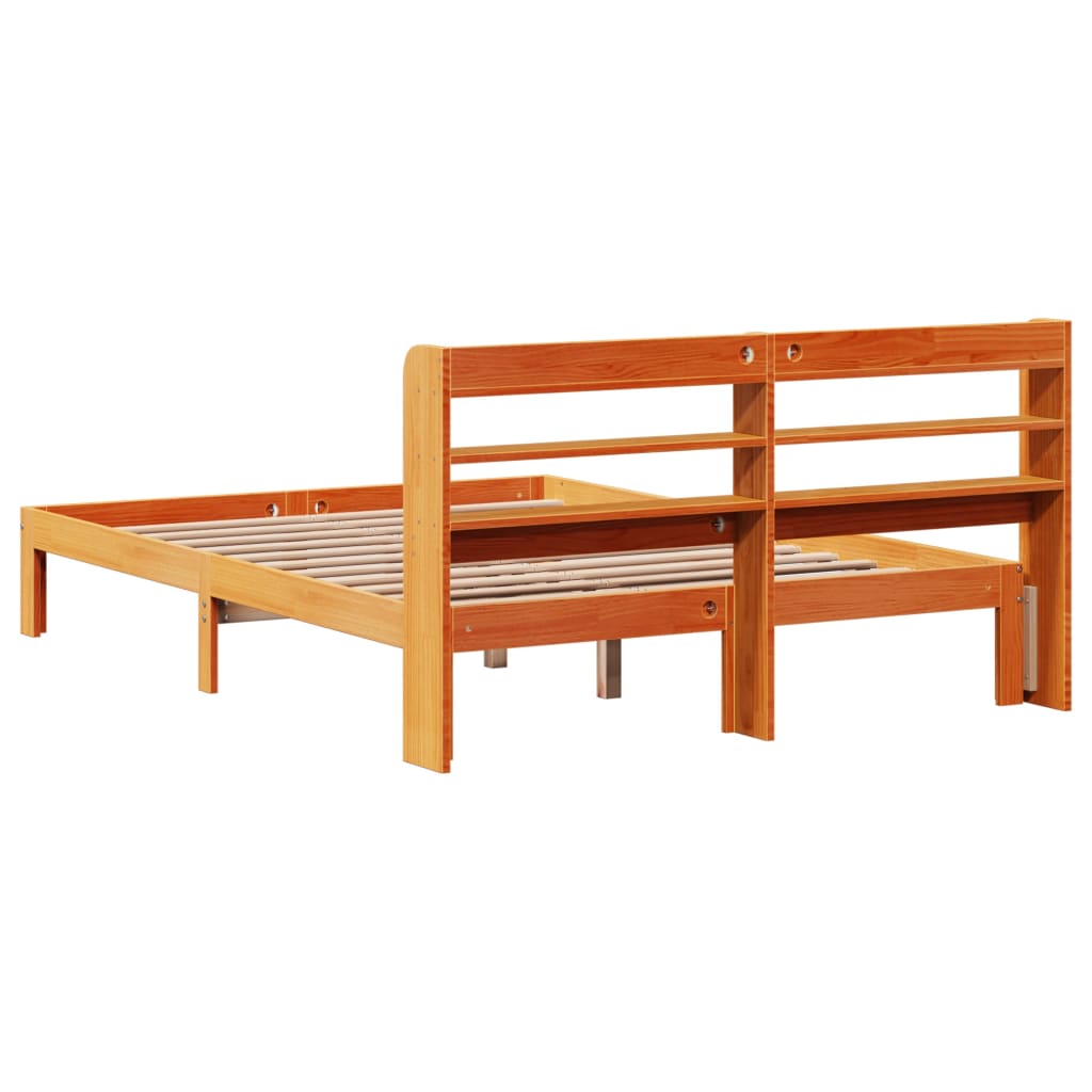 Bed Frame without Mattress Wax Brown 120x190 cm Small Double Solid Wood Pine - Bargainia.com - 