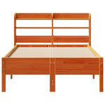 Bed Frame without Mattress Wax Brown 120x190 cm Small Double Solid Wood Pine - Bargainia.com - 