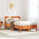 Bed Frame without Mattress Wax Brown 120x190 cm Small Double Solid Wood Pine - Bargainia.com - 