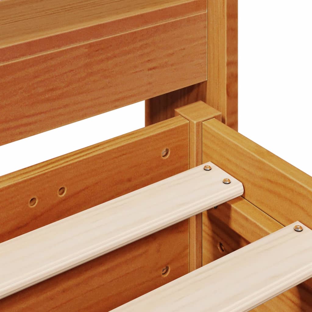 Bed Frame without Mattress Wax Brown 120x190 cm Small Double Solid Wood Pine - Bargainia.com - 