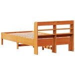 Bed Frame without Mattress Wax Brown 120x190 cm Small Double Solid Wood Pine - Bargainia.com - 