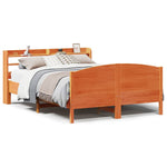 Bed Frame without Mattress Wax Brown 120x190 cm Small Double Solid Wood Pine - Bargainia.com - 