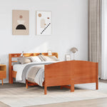 Bed Frame without Mattress Wax Brown 120x190 cm Small Double Solid Wood Pine - Bargainia.com - 