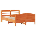 Bed Frame without Mattress Wax Brown 120x190 cm Small Double Solid Wood Pine - Bargainia.com - 