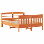 Bed Frame without Mattress Wax Brown 120x190 cm Small Double Solid Wood Pine - Bargainia.com - 