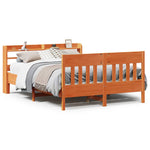 Bed Frame without Mattress Wax Brown 120x190 cm Small Double Solid Wood Pine - Bargainia.com - 