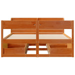 Bed Frame without Mattress Wax Brown 120x190 cm Small Double Solid Wood Pine - Bargainia.com - 