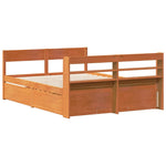 Bed Frame without Mattress Wax Brown 120x190 cm Small Double Solid Wood Pine - Bargainia.com - 