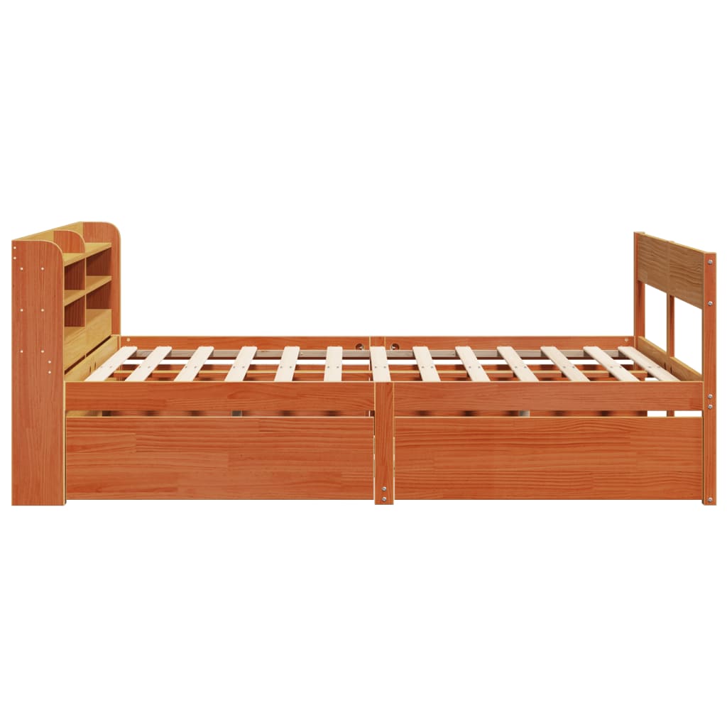 Bed Frame without Mattress Wax Brown 120x190 cm Small Double Solid Wood Pine - Bargainia.com - 