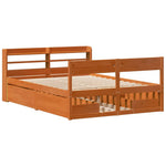 Bed Frame without Mattress Wax Brown 120x190 cm Small Double Solid Wood Pine - Bargainia.com - 