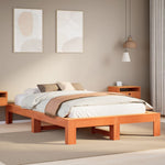 Bed Frame without Mattress Wax Brown 120x190 cm Small Double Solid Wood Pine - Bargainia.com - 
