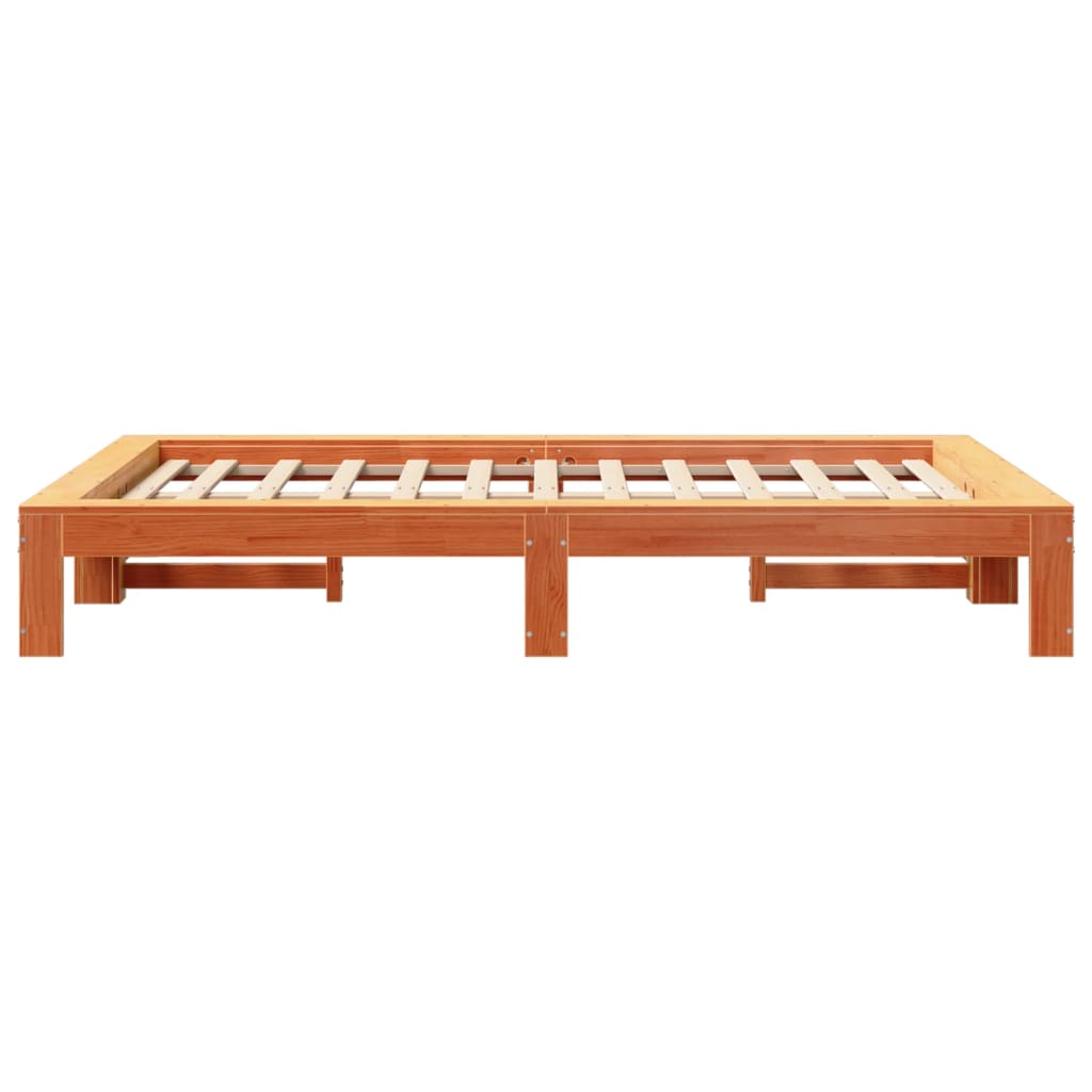 Bed Frame without Mattress Wax Brown 120x190 cm Small Double Solid Wood Pine - Bargainia.com - 