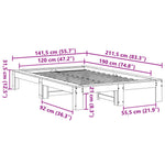 Bed Frame without Mattress Wax Brown 120x190 cm Small Double Solid Wood Pine - Bargainia.com - 