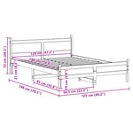 Bed Frame without Mattress Wax Brown 120x190 cm Small Double Solid Wood Pine - Bargainia.com - 