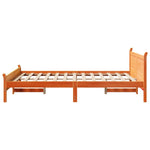 Bed Frame without Mattress Wax Brown 120x190 cm Small Double Solid Wood Pine - Bargainia.com - 
