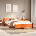 Bed Frame without Mattress Wax Brown 120x190 cm Small Double Solid Wood Pine - Bargainia.com - 
